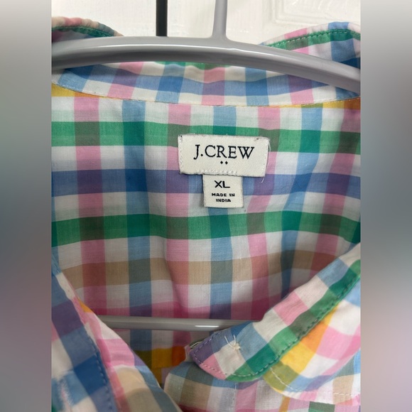 JCrew Factory Women's Pastel Gingham Lightweight Cotton Signature Fit Shirt XL - Picture 4 of 5